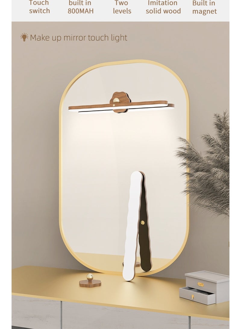 LED Wood Wall Lamp, 360° Rotatable Magnetic Battery Operated Wireless USB Rechargeable LED Night Light with Touch Control Switch Reading Makeup Household Lighting - Image 3
